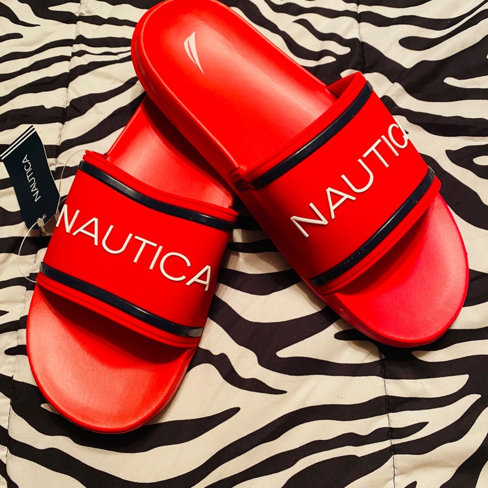 Brand new Nautica slides…size 10-11
